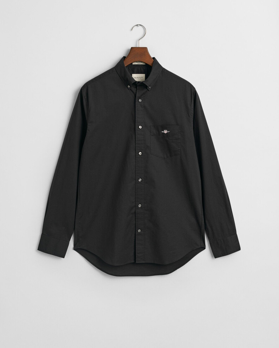 regular fit classic poplin shirt - black
