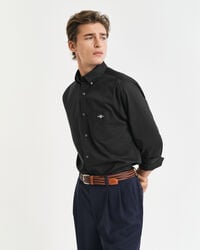 regular fit classic poplin shirt - black