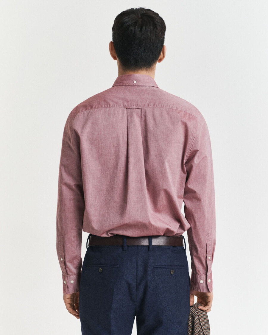 regular fit classic poplin shirt - plumped red melange
