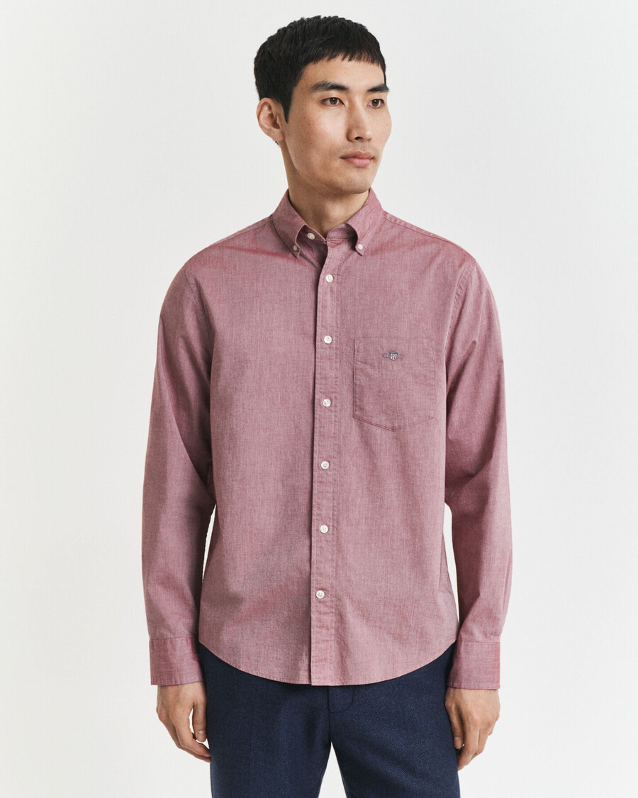 regular fit classic poplin shirt - plumped red melange