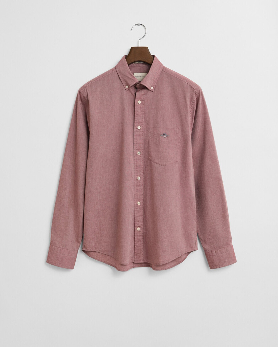 regular fit classic poplin shirt - plumped red melange