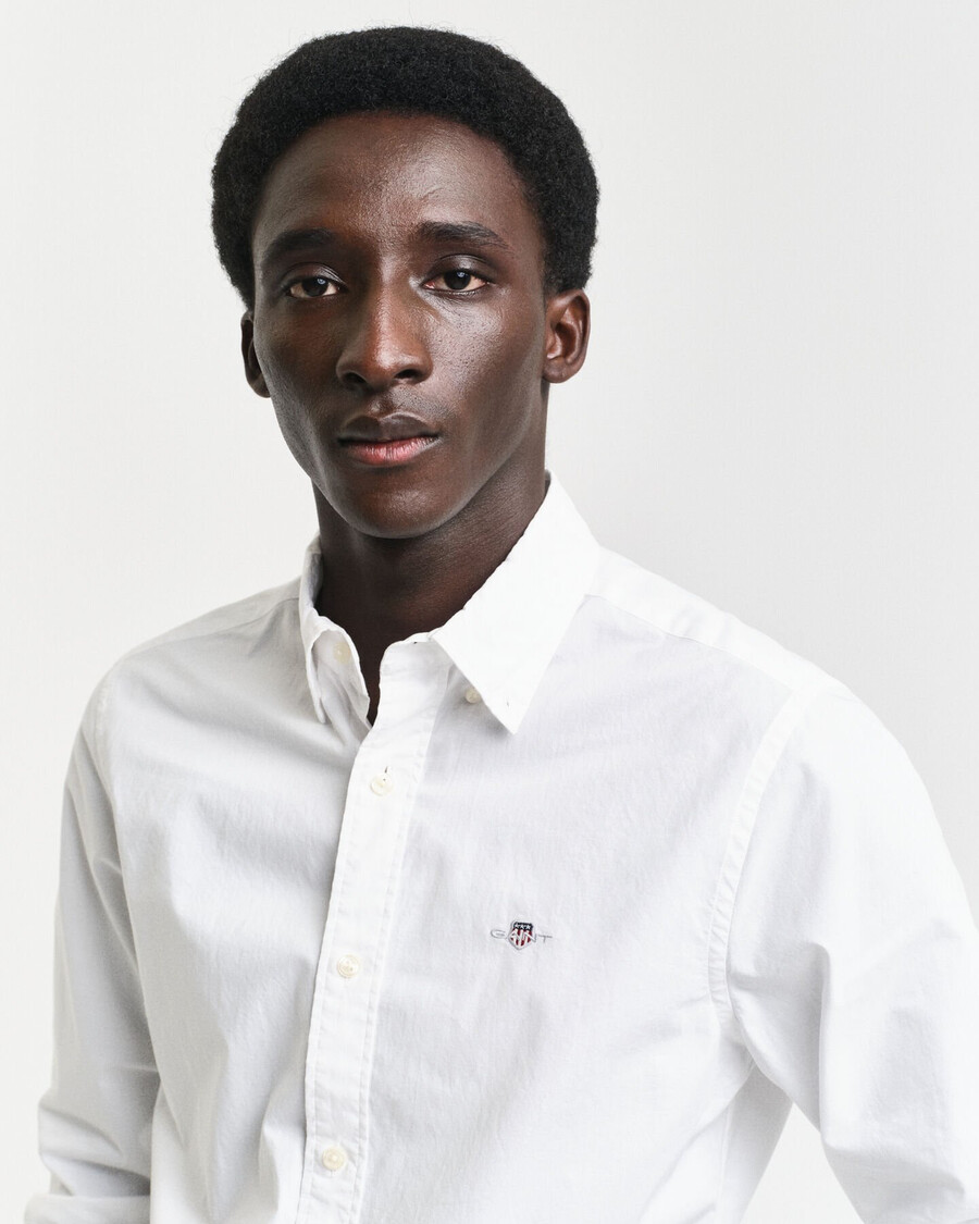 slim fit classic poplin shirt - white