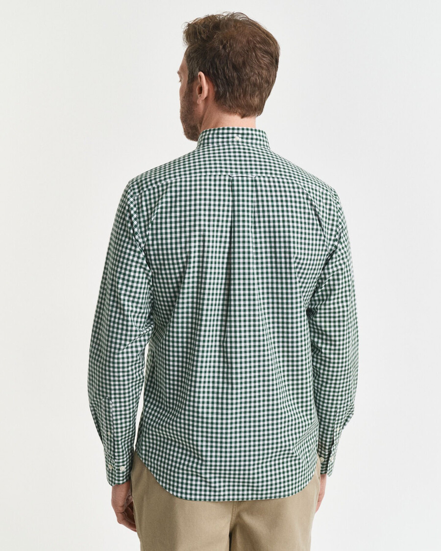 regular fit classic gingham poplin shirt - forest green