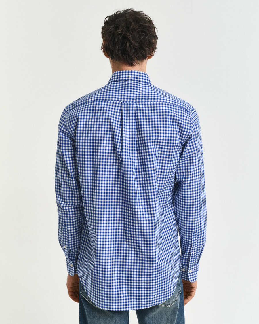 regular fit classic gingham poplin shirt - college blue