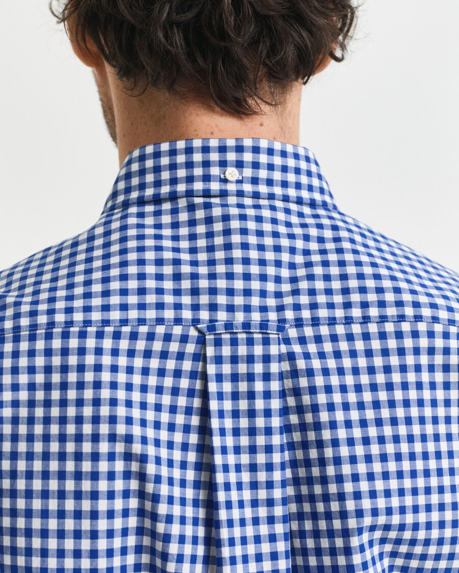 regular fit classic gingham poplin shirt - college blue