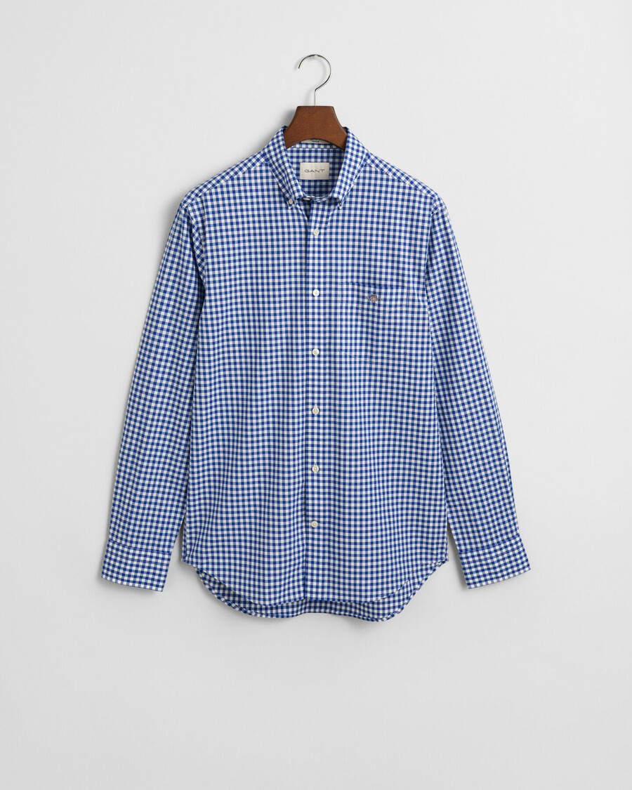 regular fit classic gingham poplin shirt - college blue