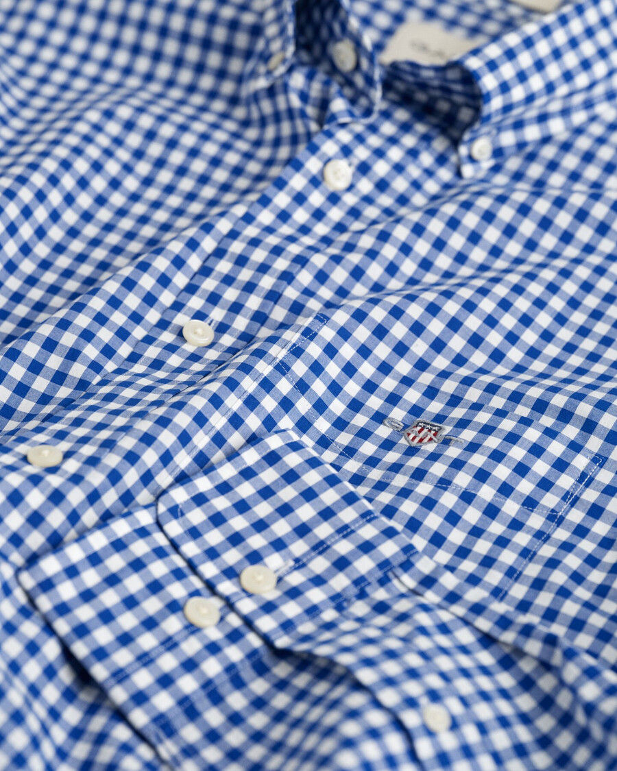 regular fit classic gingham poplin shirt - college blue