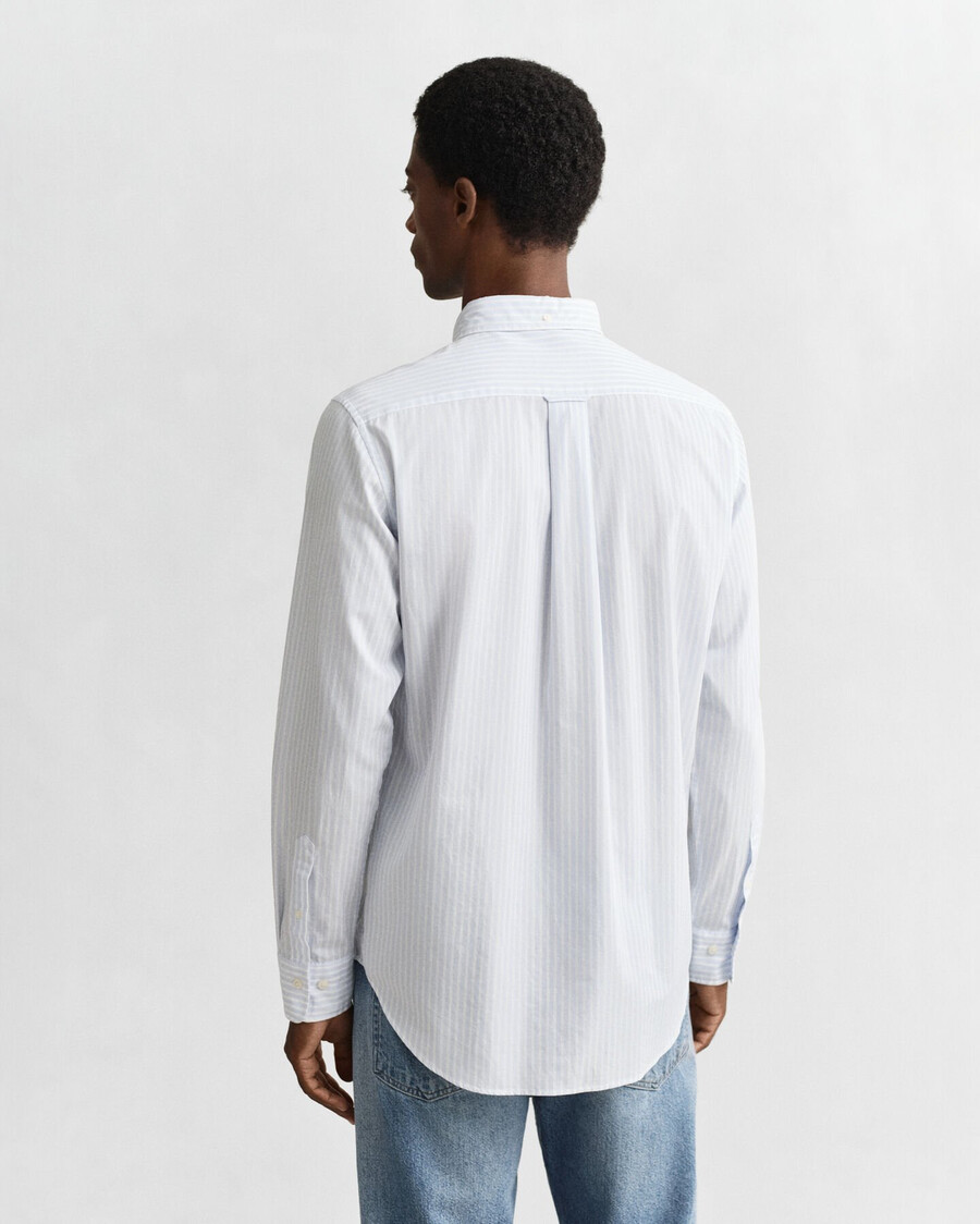 regular fit classic striped poplin shirt - light blue
