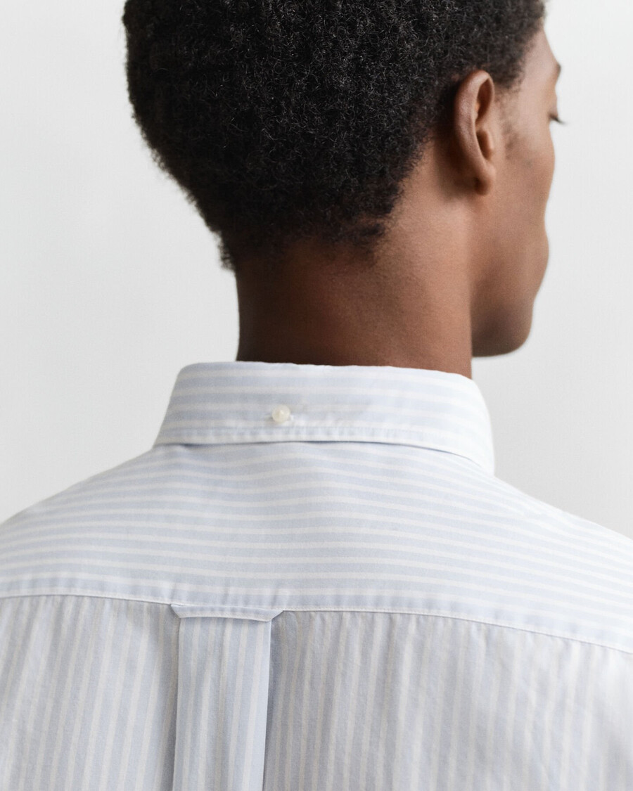 regular fit classic striped poplin shirt - light blue
