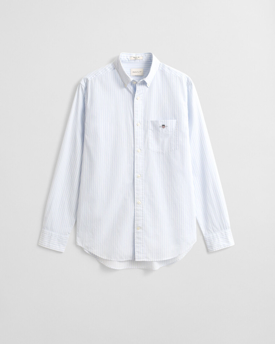 regular fit classic striped poplin shirt - light blue