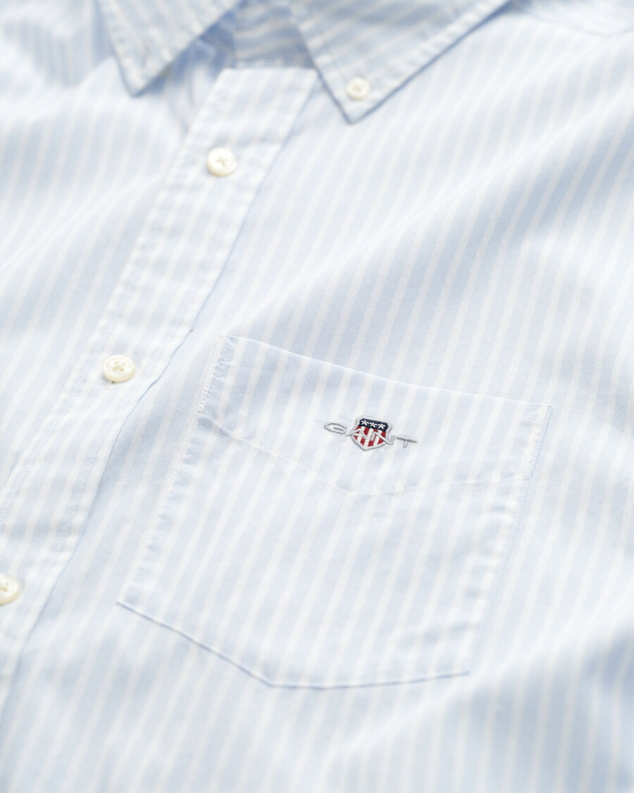 regular fit classic striped poplin shirt - light blue