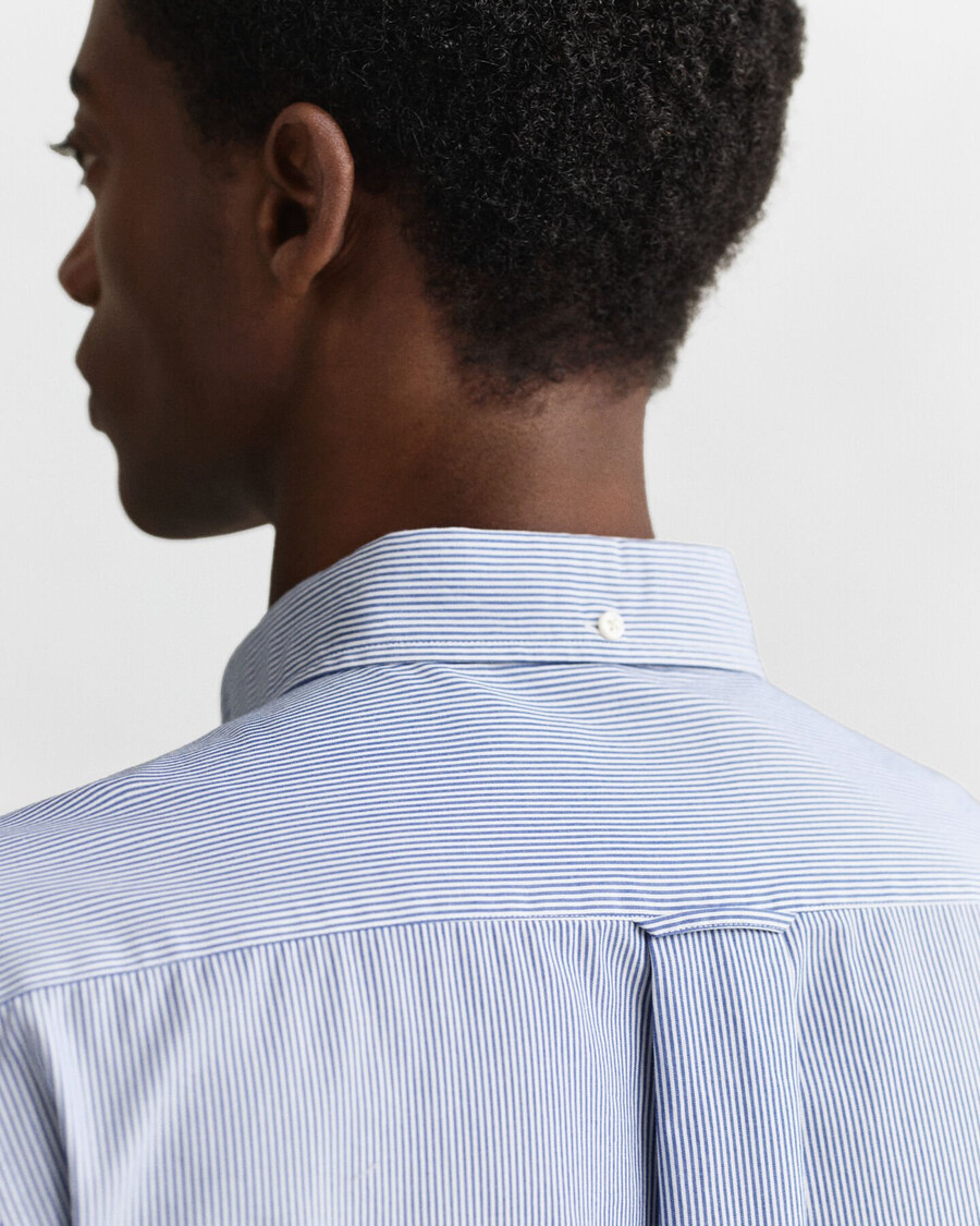 regular fit classic banker stripe poplin shirt - college blue