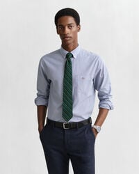 regular fit classic banker stripe poplin shirt - college blue