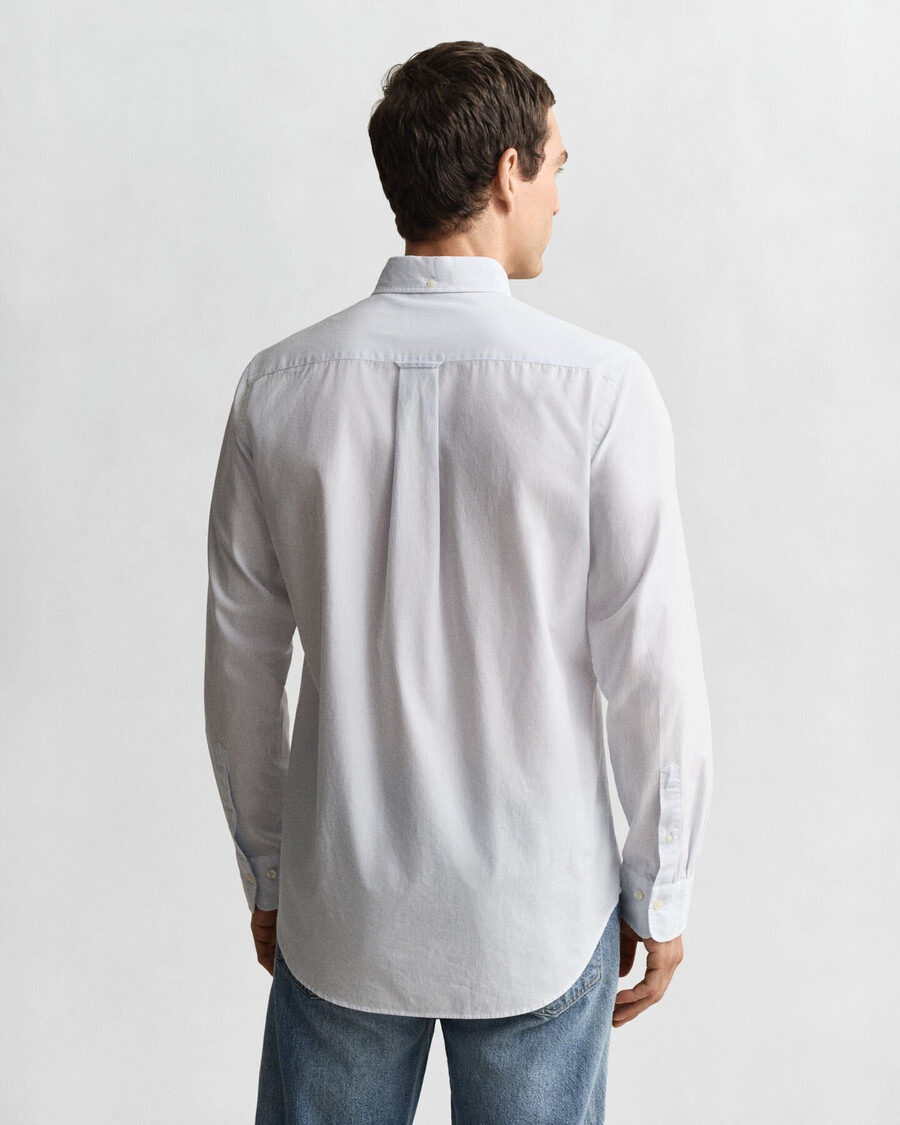 regular fit classic banker stripe poplin shirt - light blue