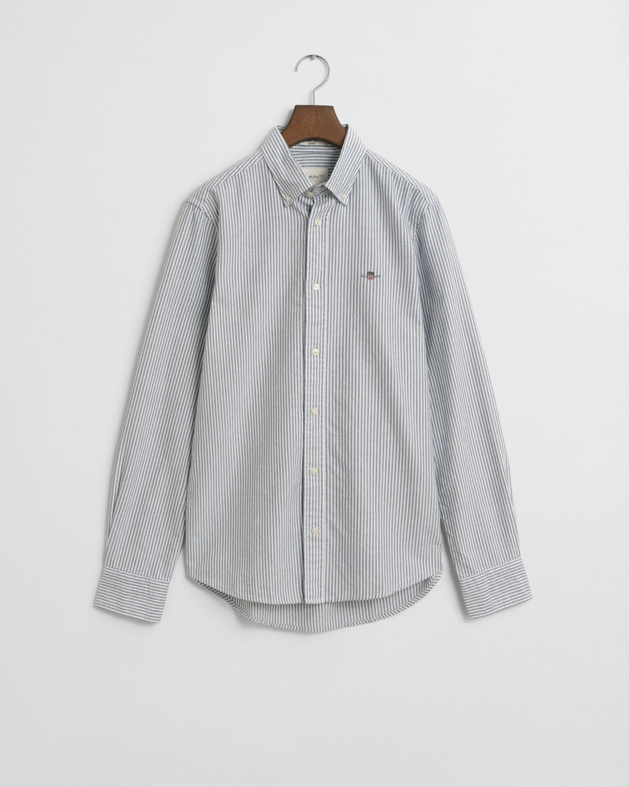 slim fit banker stripe classic oxford shirt - persian blue