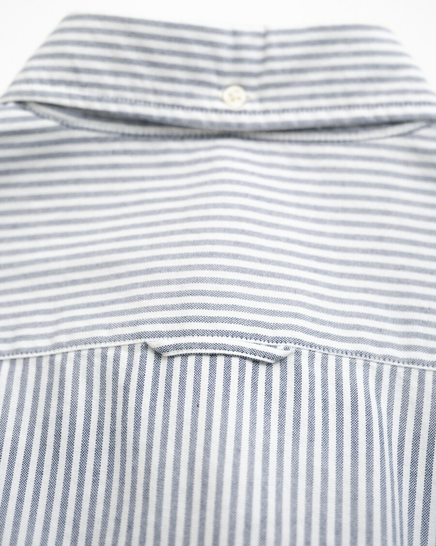 slim fit banker stripe classic oxford shirt - persian blue