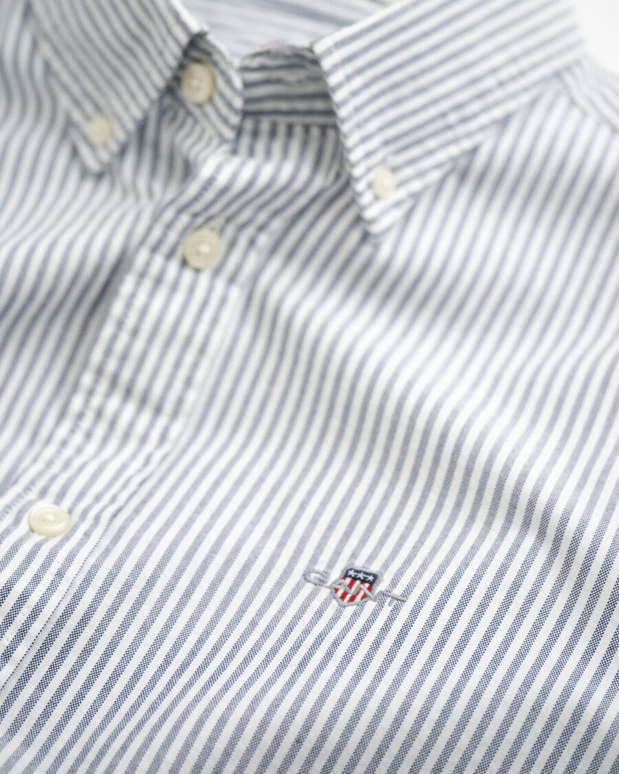 slim fit banker stripe classic oxford shirt - persian blue