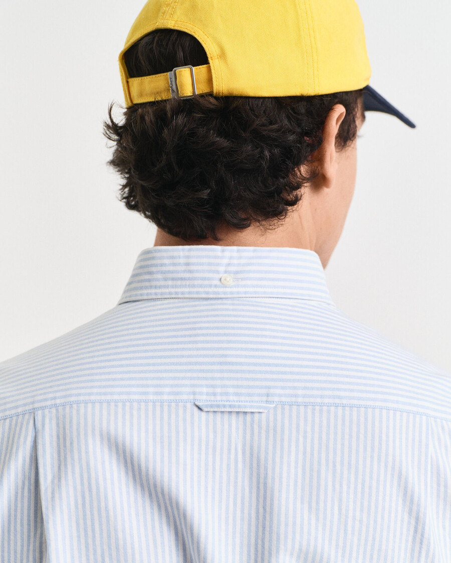 slim fit banker stripe classic oxford shirt - light blue