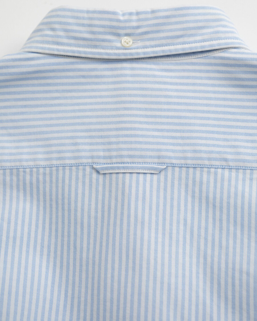 slim fit banker stripe classic oxford shirt - light blue