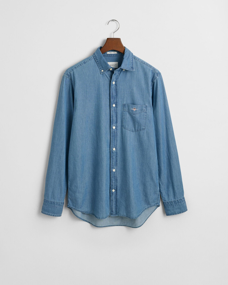 regular fit indigo shirt - semi light blue