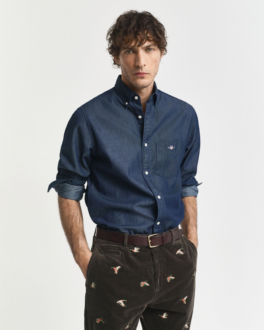 regular fit indigo shirt - dark indigo