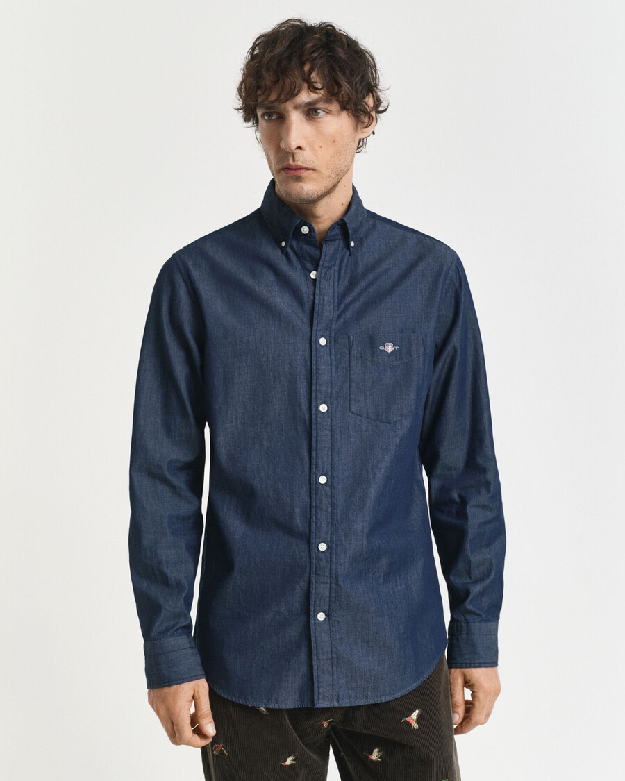 regular fit indigo shirt - dark indigo