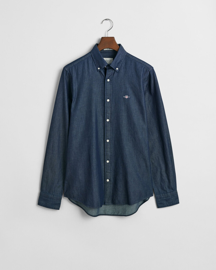 slim fit indigo shirt - dark indigo