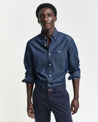 slim fit indigo shirt - dark indigo