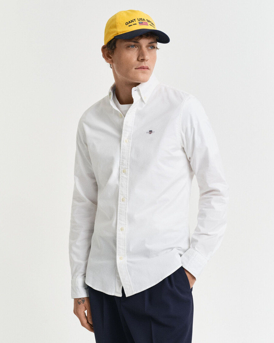 slim fit oxford stretch shirt - white