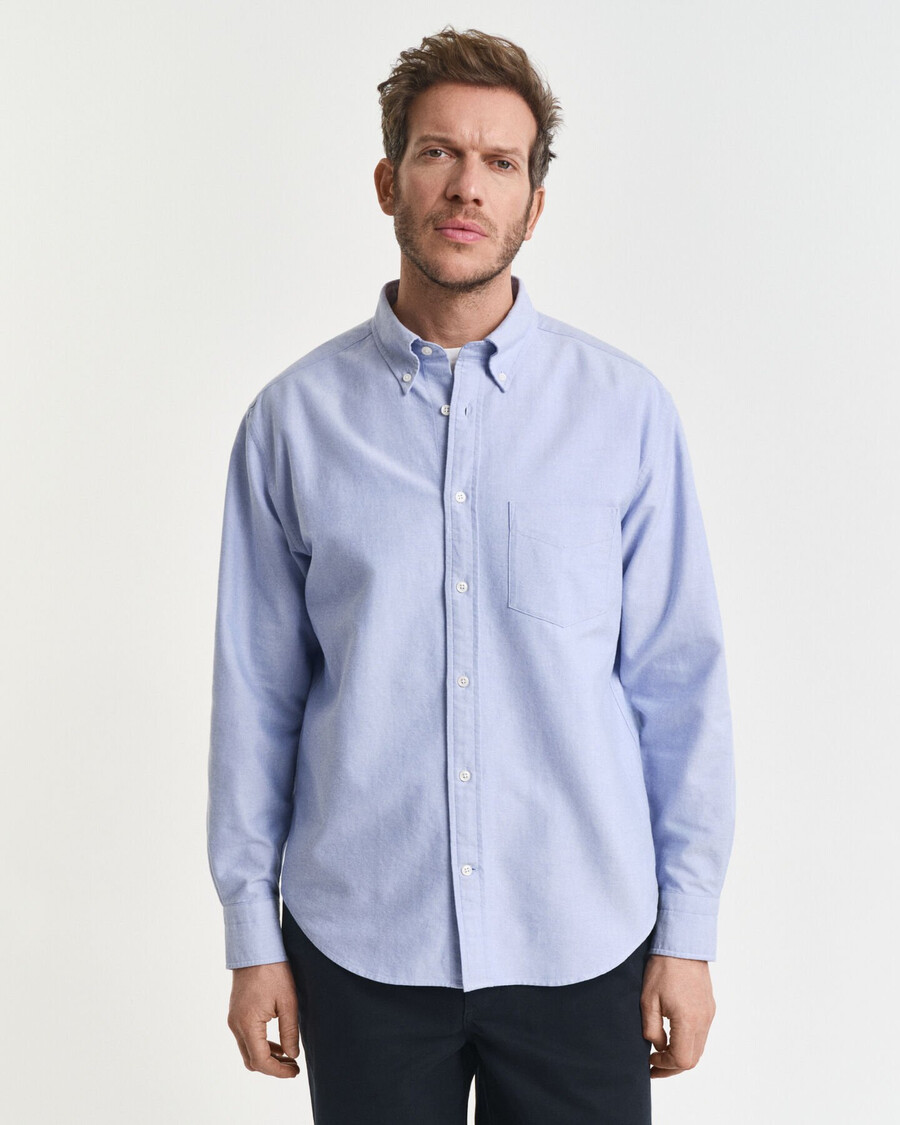 relaxed fit heritage oxford shirt - myosotis blue