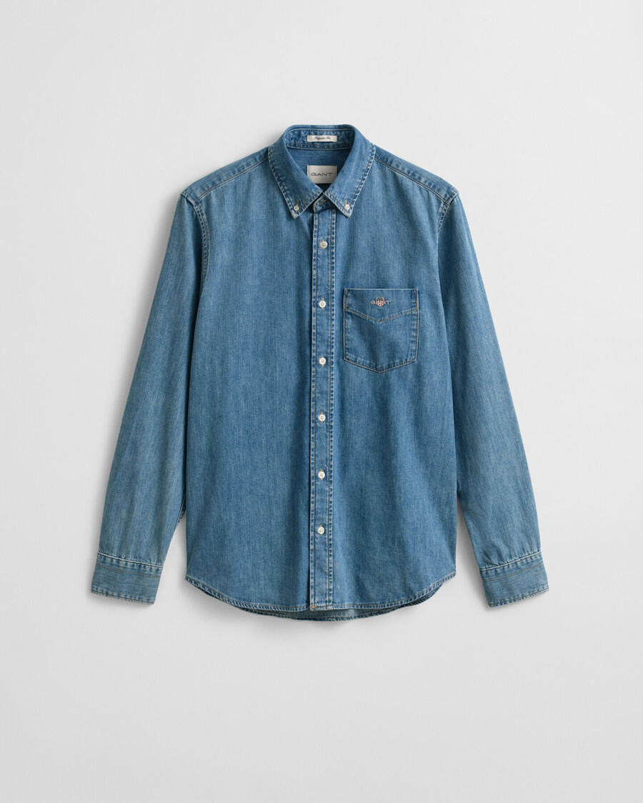 regular fit denim shirt - semi light blue worn in