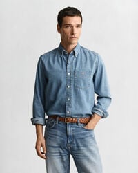 regular fit denim shirt - semi light blue worn in