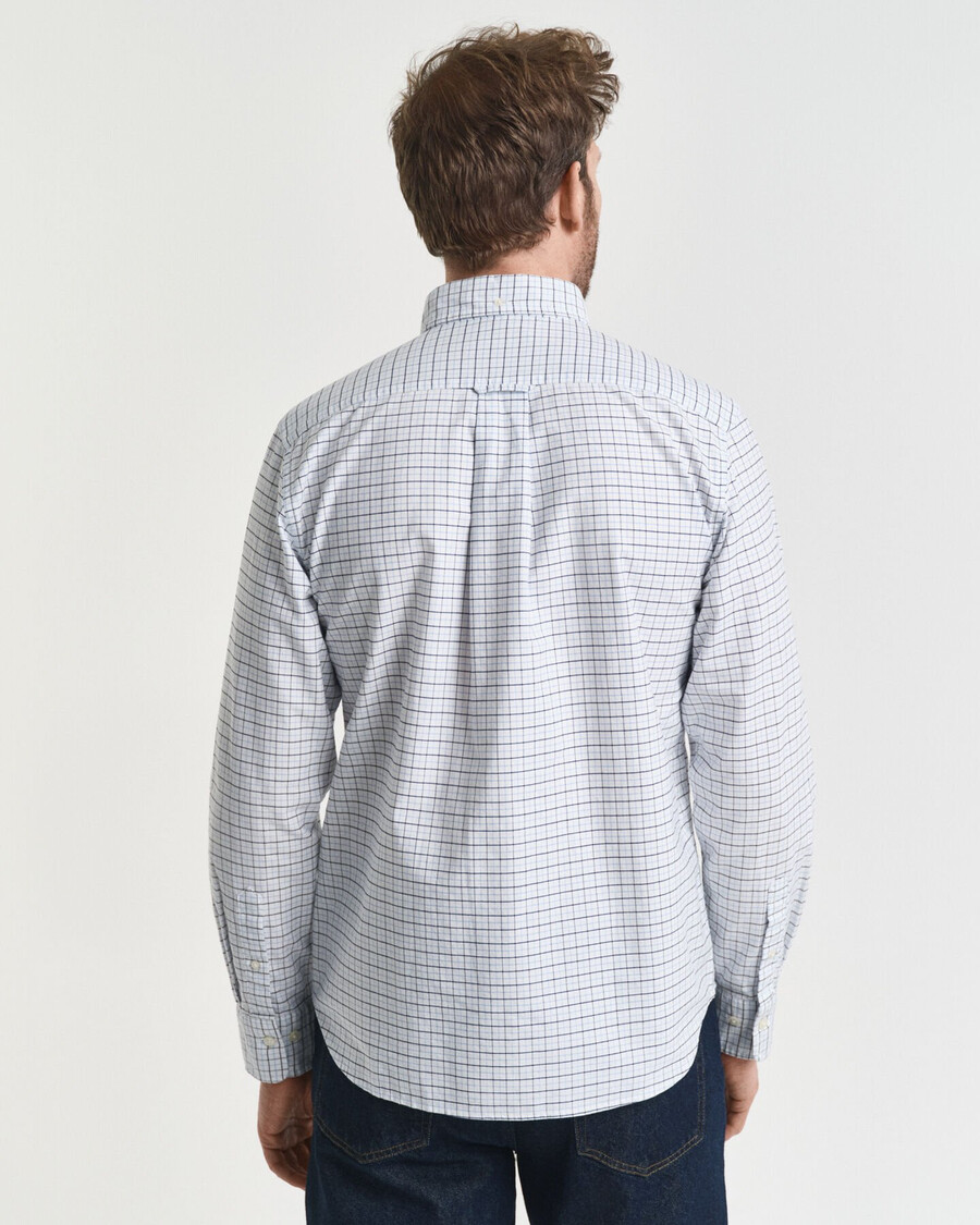 regular fit tattersall classic oxford shirt - light blue