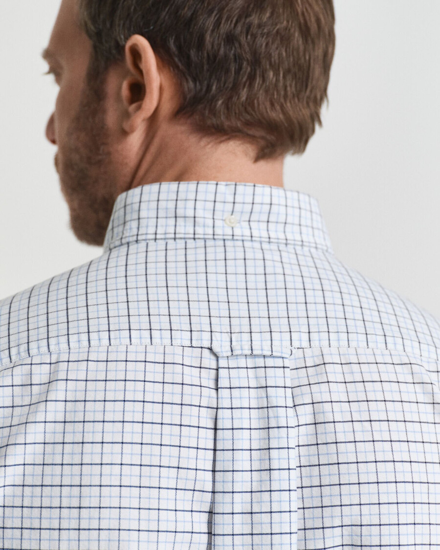 regular fit tattersall classic oxford shirt - light blue