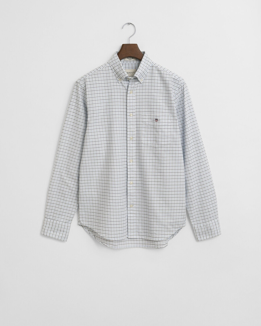 regular fit tattersall classic oxford shirt - light blue