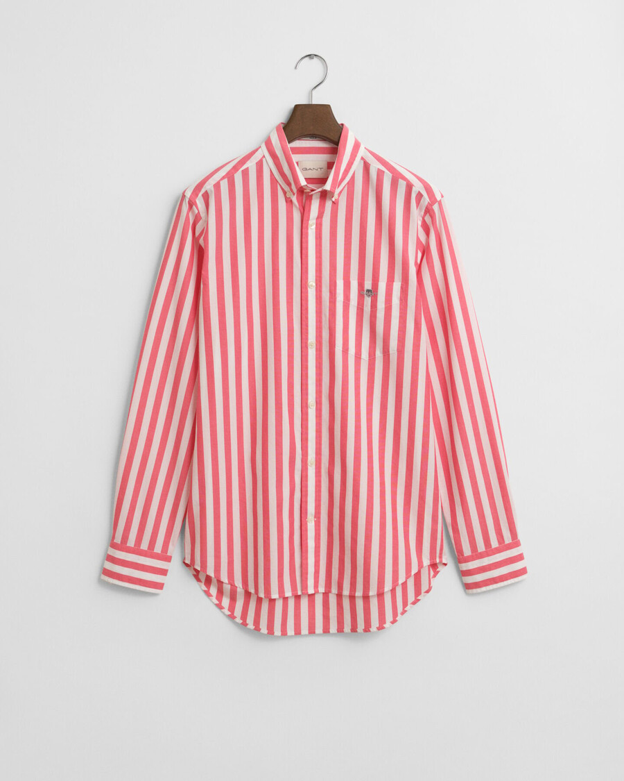 regular fit striped classic poplin shirt - watermelon red