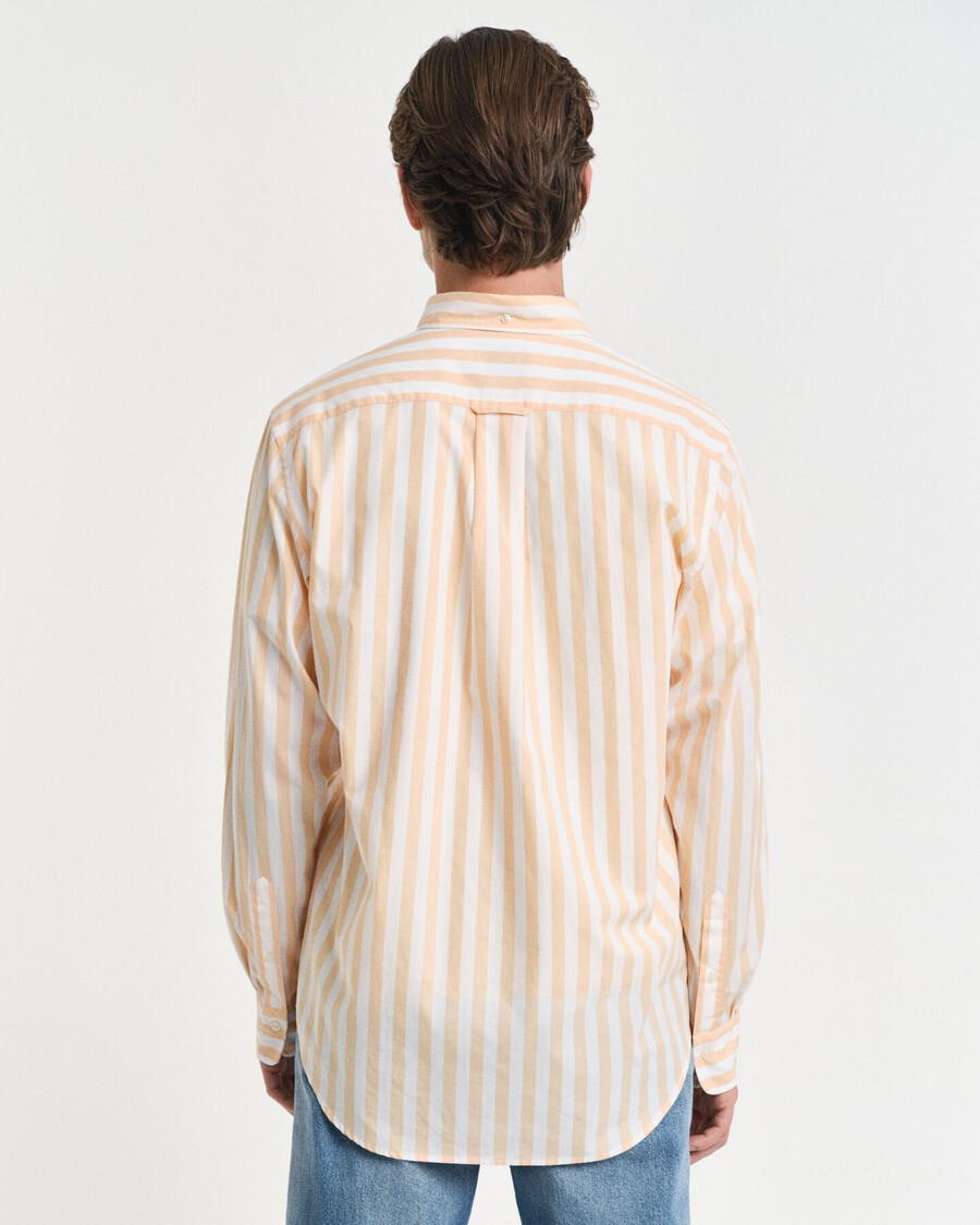 regular fit striped classic poplin shirt - peachy orange