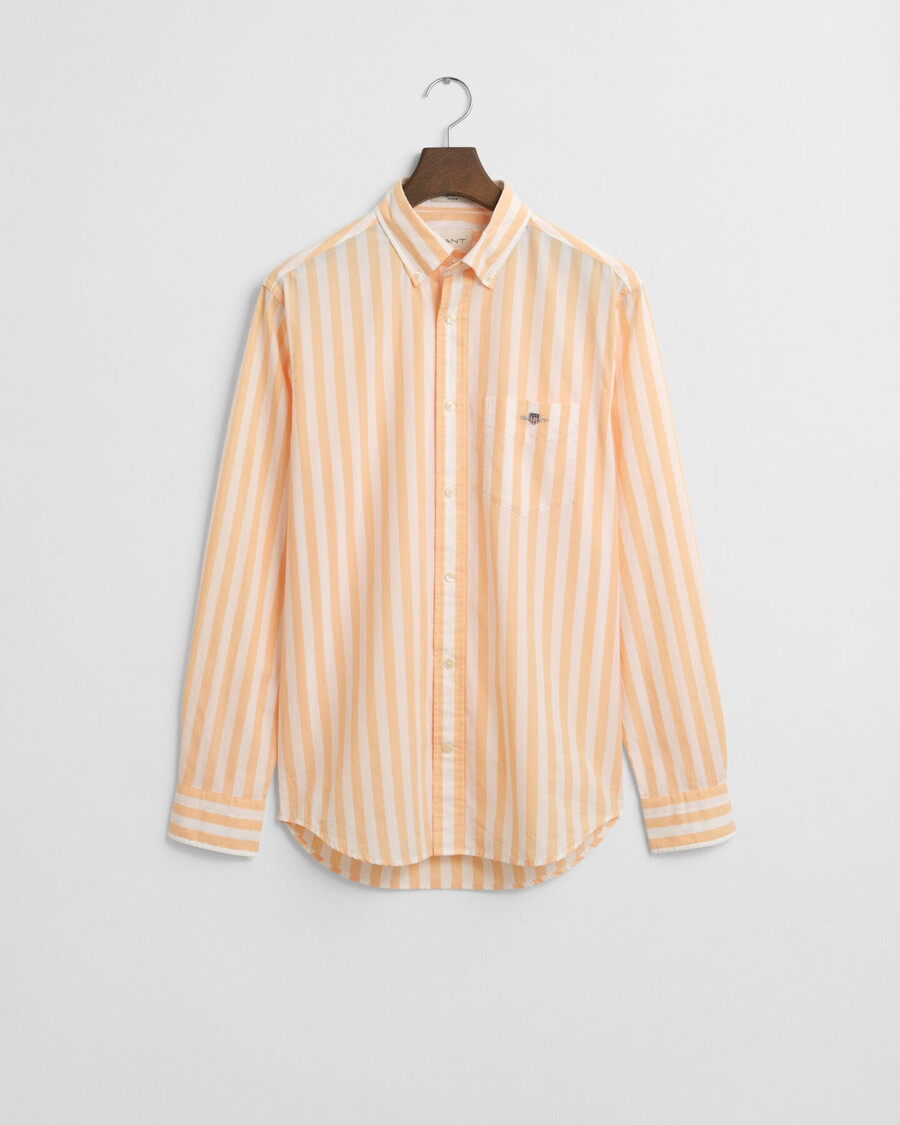 regular fit striped classic poplin shirt - peachy orange