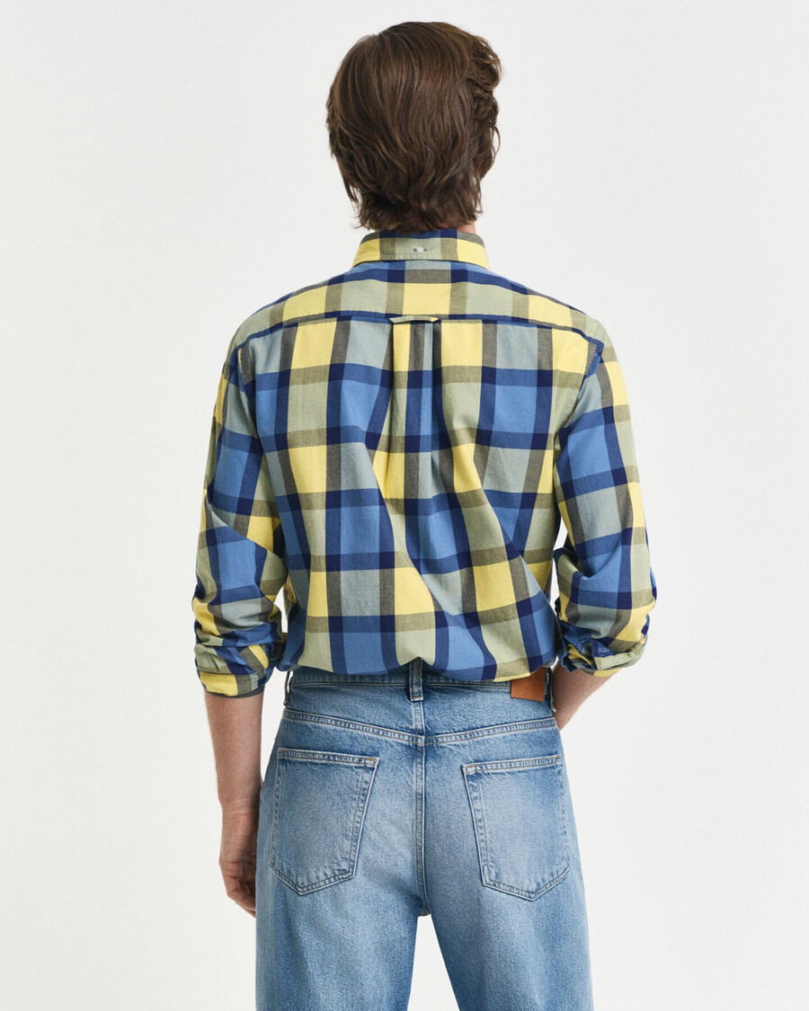 relaxed fit checked twill shirt - smooth yellow