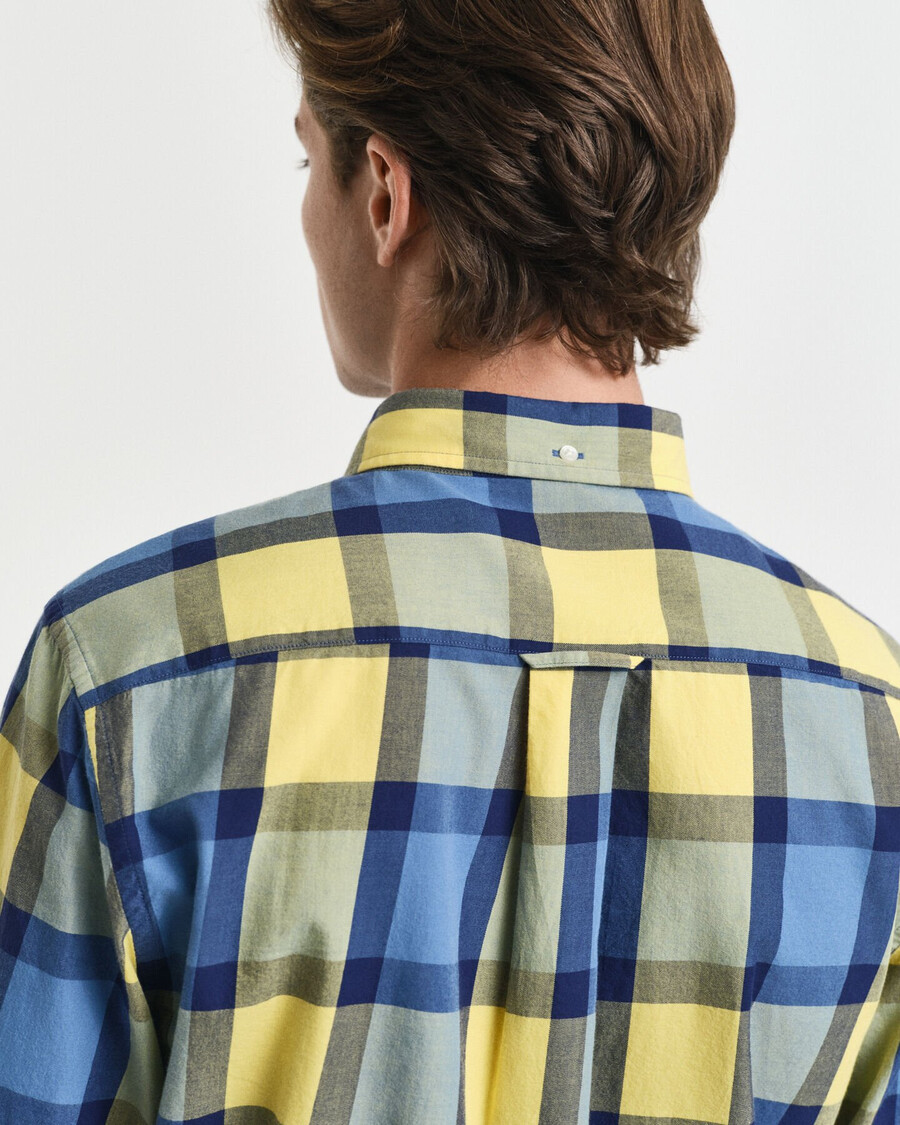 relaxed fit checked twill shirt - smooth yellow