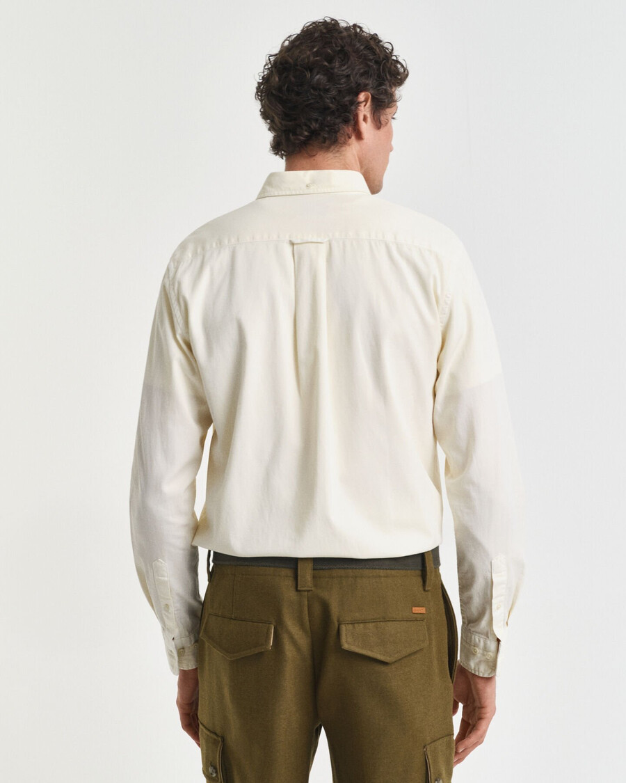 regular fit twill shirt - cream