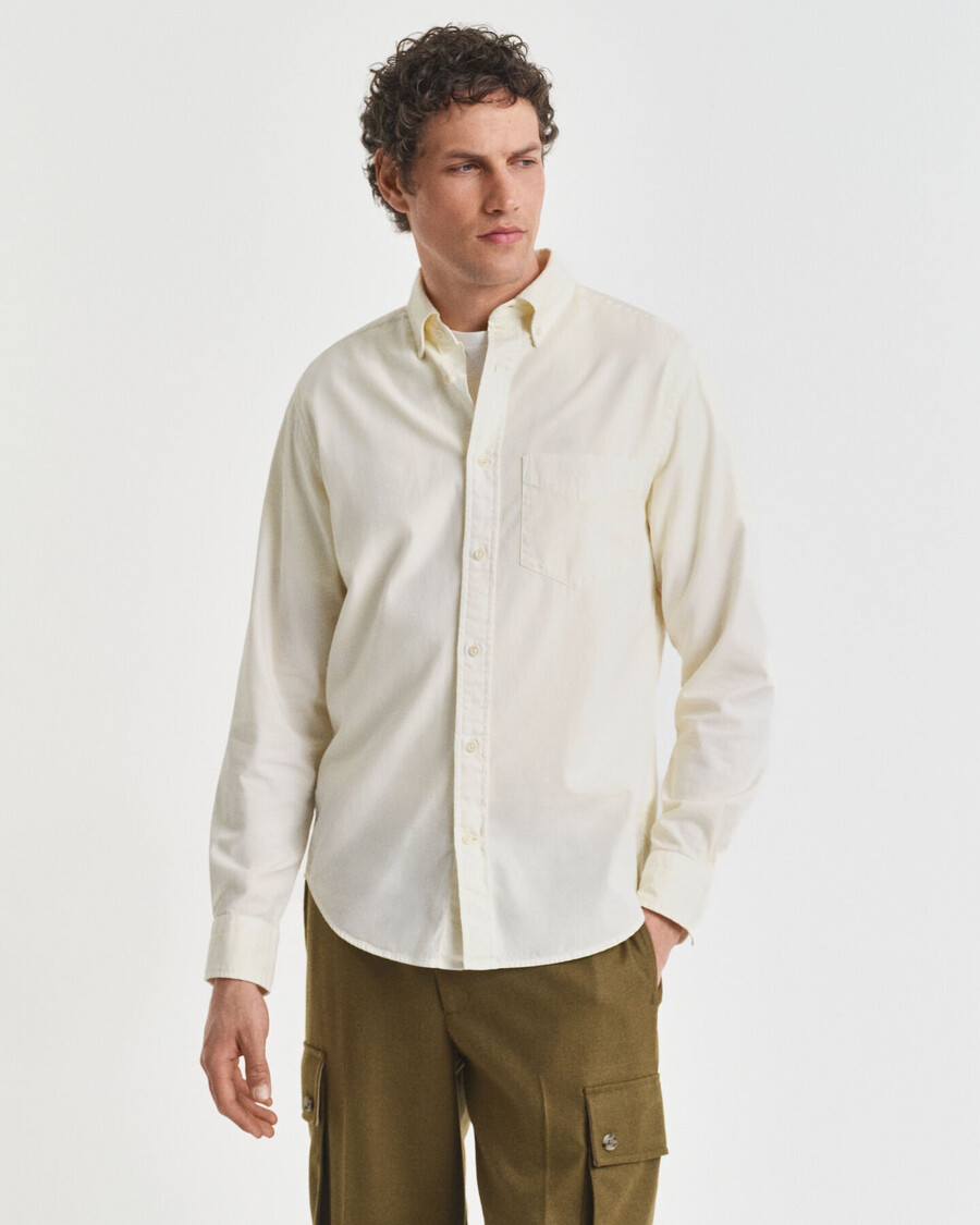 regular fit twill shirt - cream