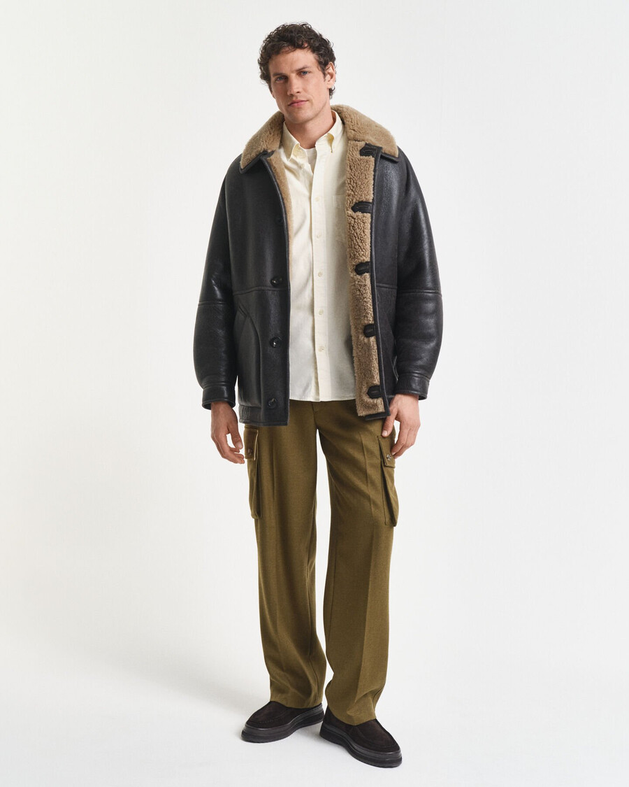 regular fit twill shirt - cream