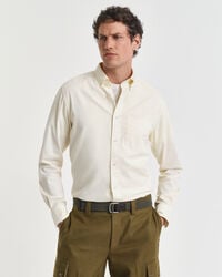 regular fit twill shirt - cream