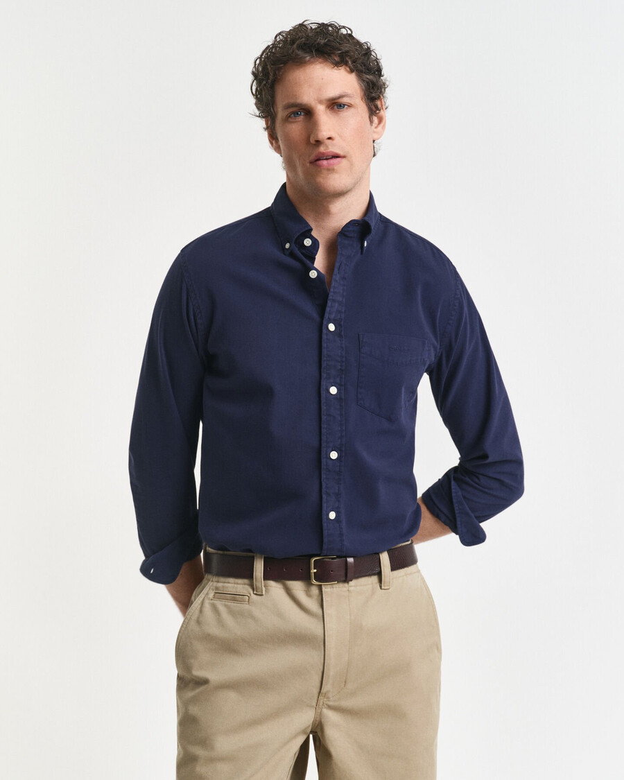 regular fit twill shirt - evening blue