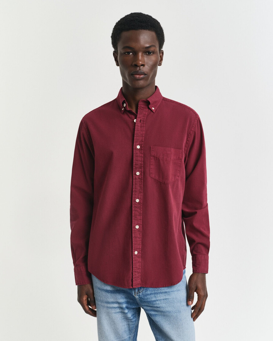 regular fit twill shirt - plumped red