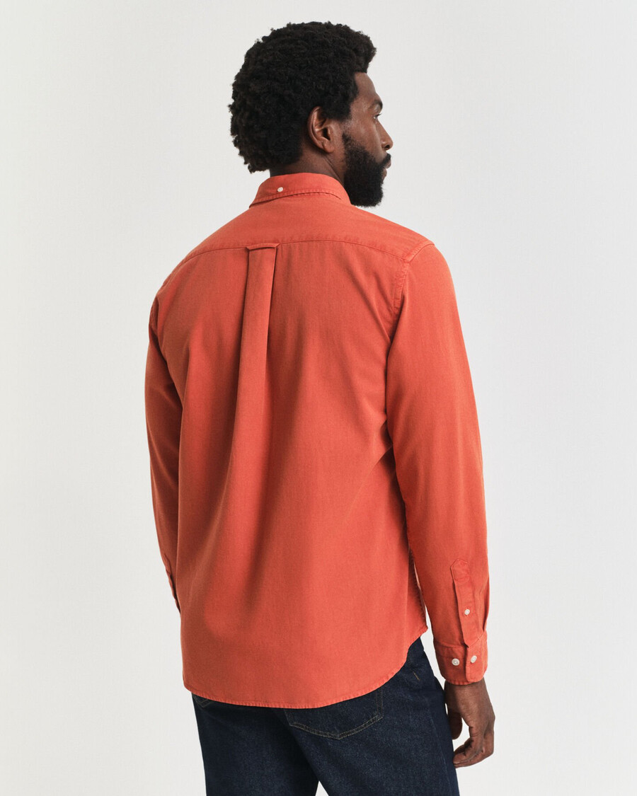regular fit twill shirt - deep orange