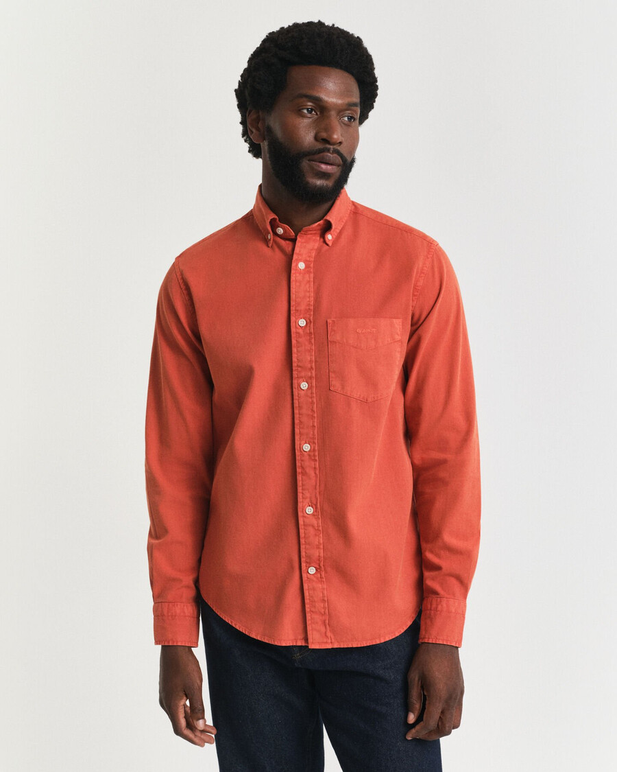 regular fit twill shirt - deep orange