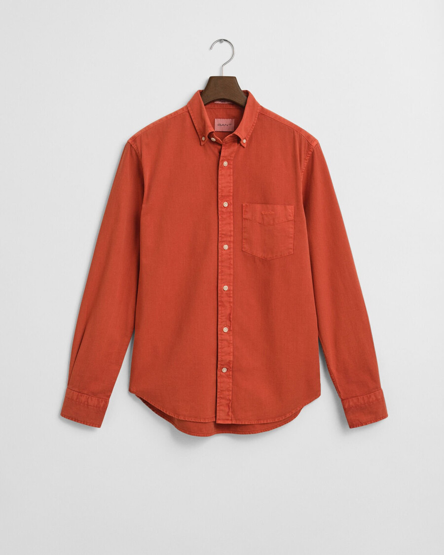 regular fit twill shirt - deep orange