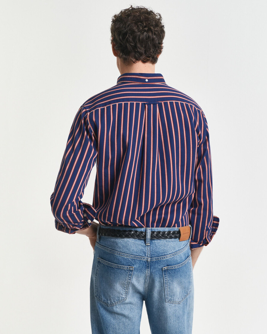 regular fit dobby striped twill shirt - persian blue
